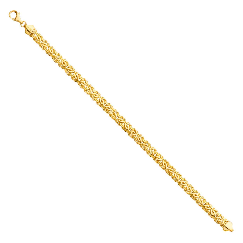 14KY Oval Hollow Byzantine Bracelet