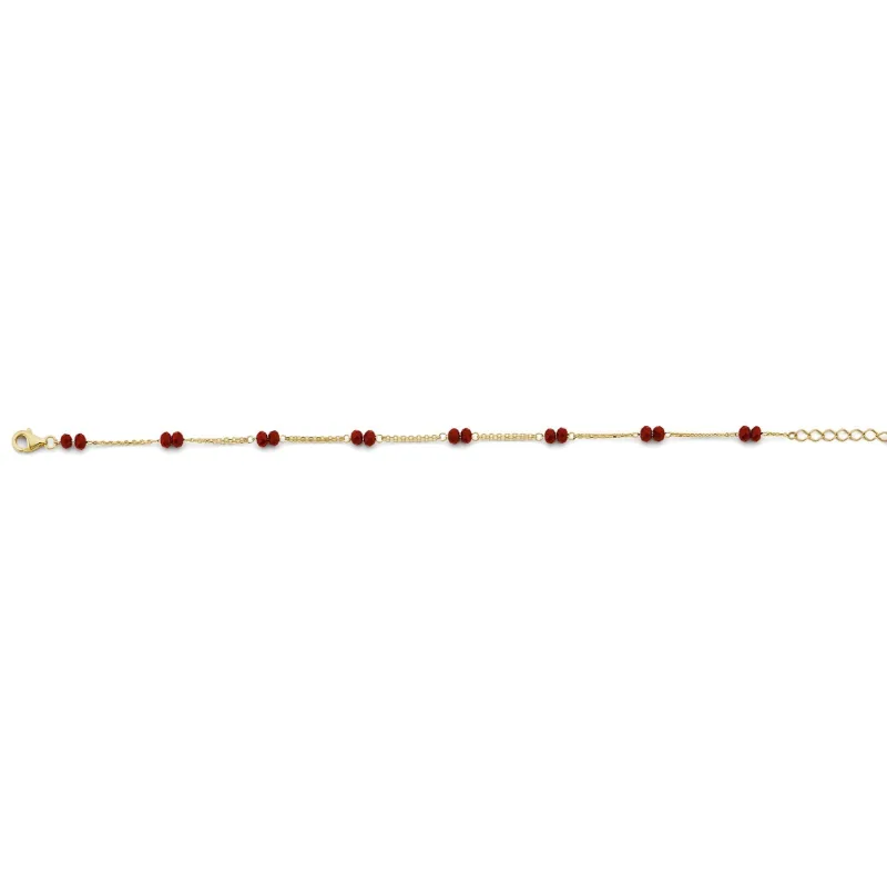 14KY Coral Bead Bracelet