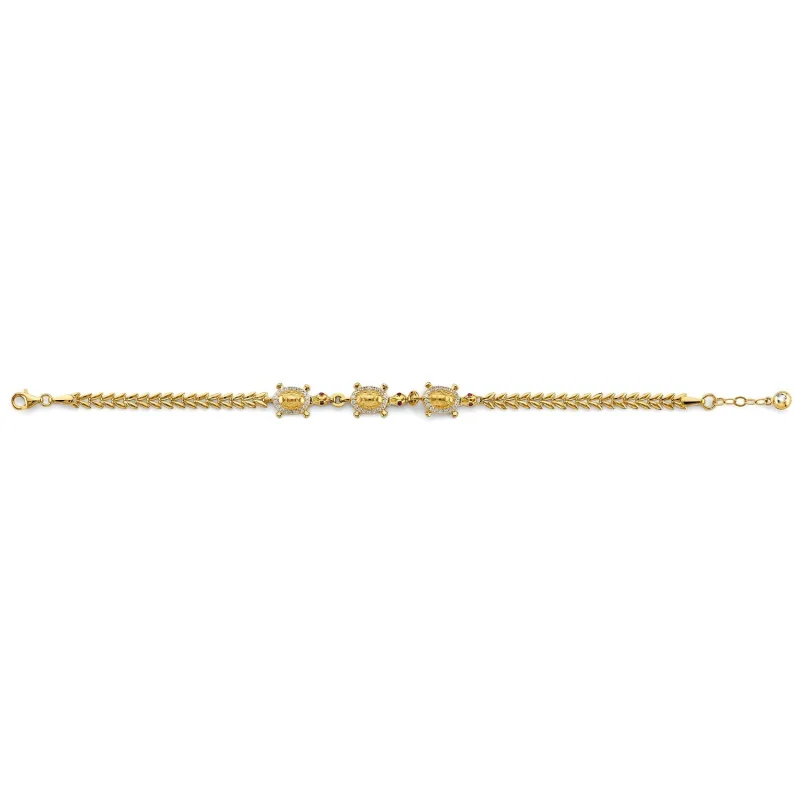 14KY CZ Turtle Bracelet