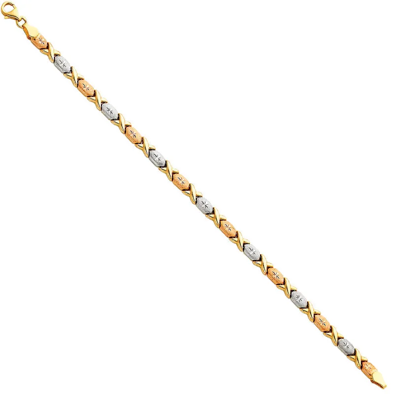 14K 3C LIGHT STAMPATO BRACELET