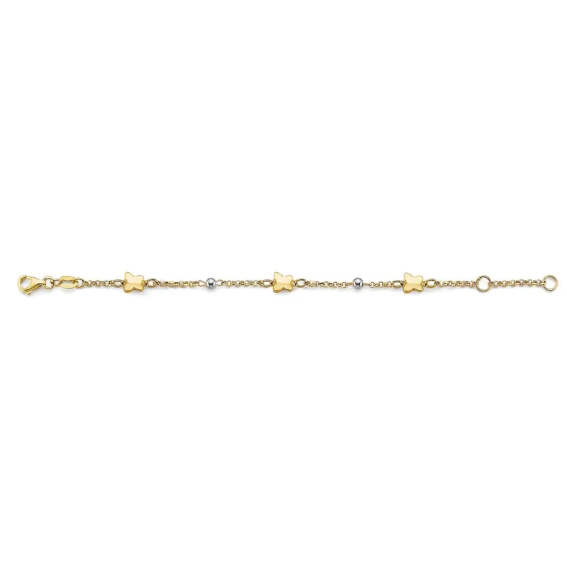14K 2T Butterfly Baby Bracelet