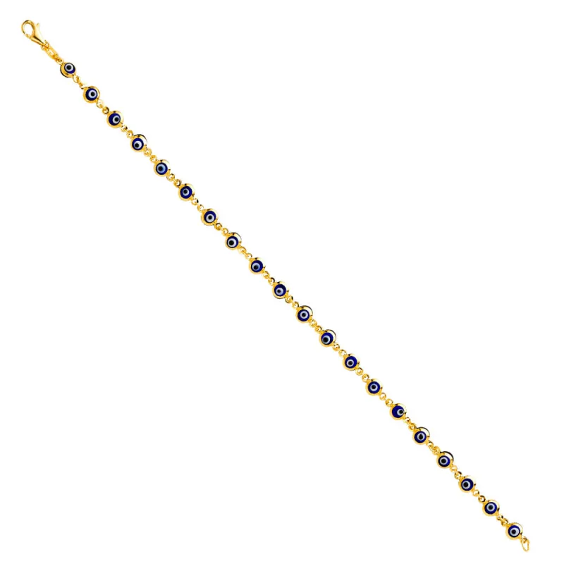 14KY BLUE EVIL EYE BRACELET