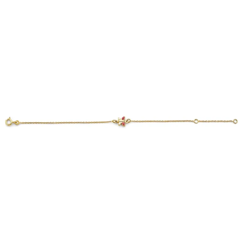 14KY Butterfly Center Baby Bracelet