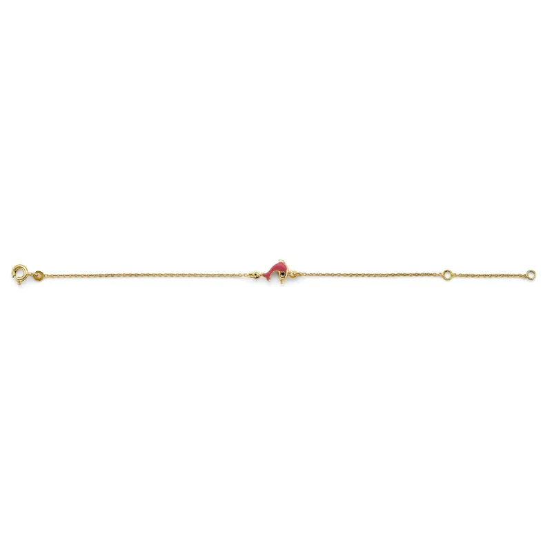 14KY Dolphin Center Baby Bracelet