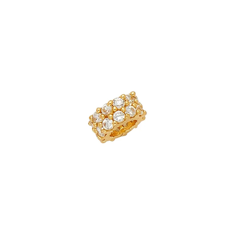 14KY CZ 2 ROW TINY PENDANT