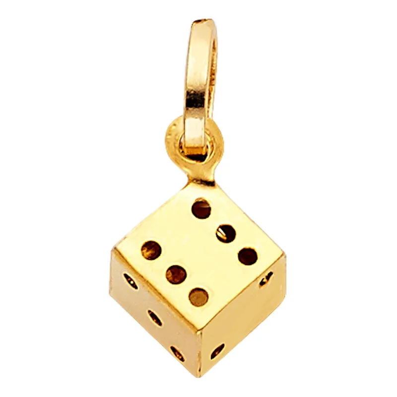 14KY HOLLOW DICE PENDANT (PT461)