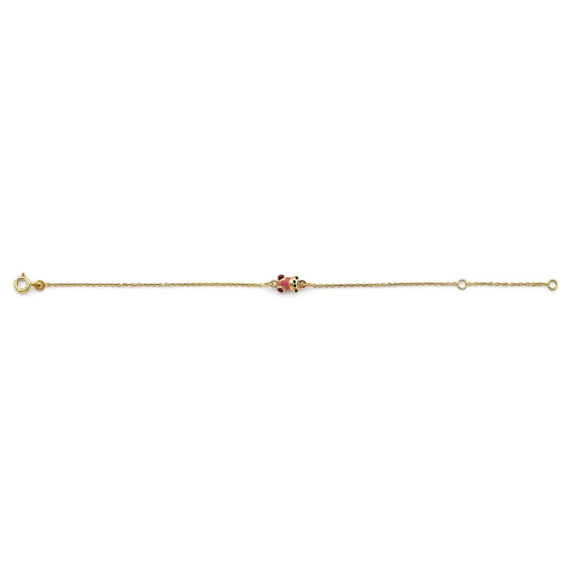 14KY Teddy Bear Center Baby Bracelet