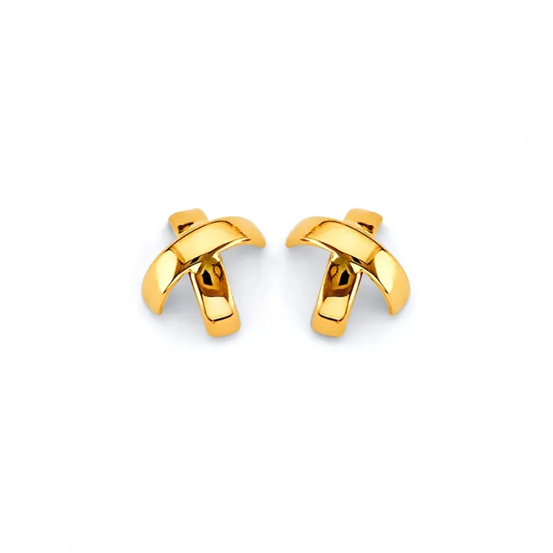 14KY X-Style Push Back Earring