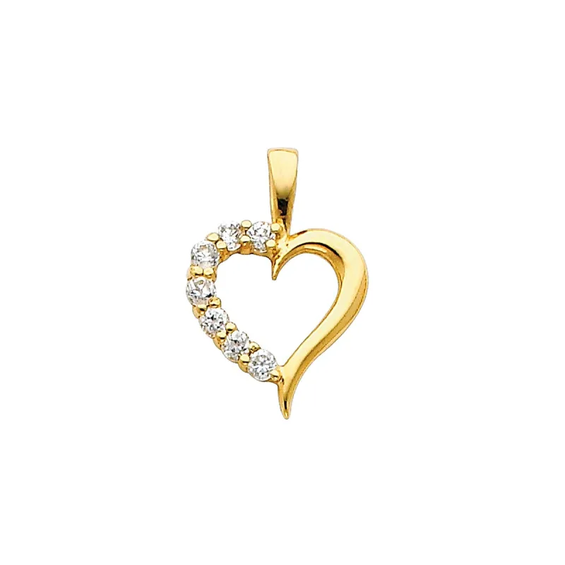 14KY CZ HEART PENDANT (PT689)