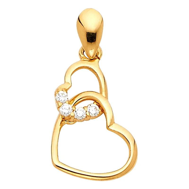 14KY CZ HEART PENDANT (PT591)