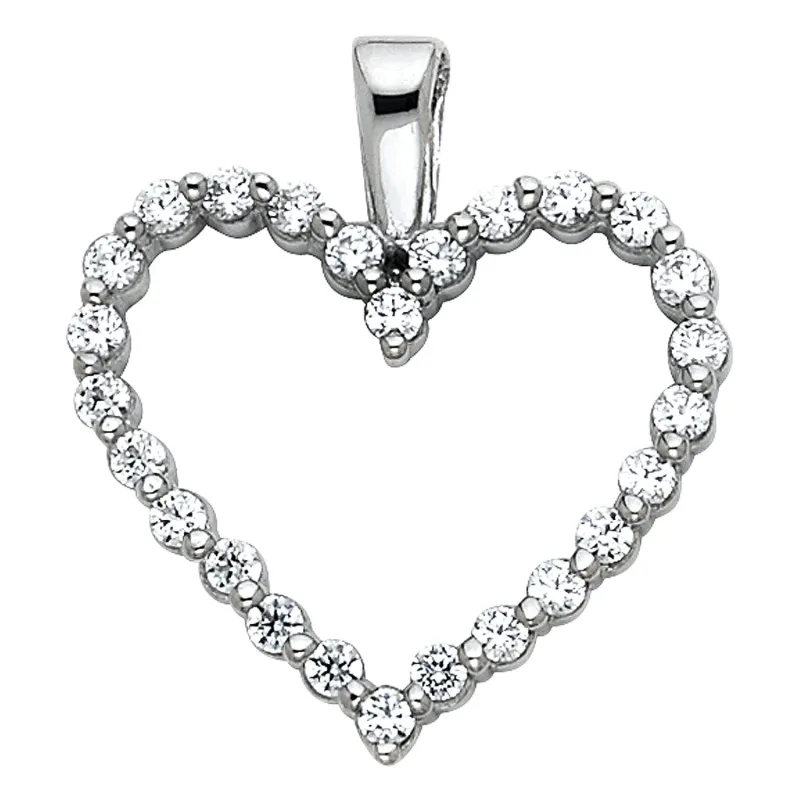 14KW CZ HEART PENDANT (PT566)