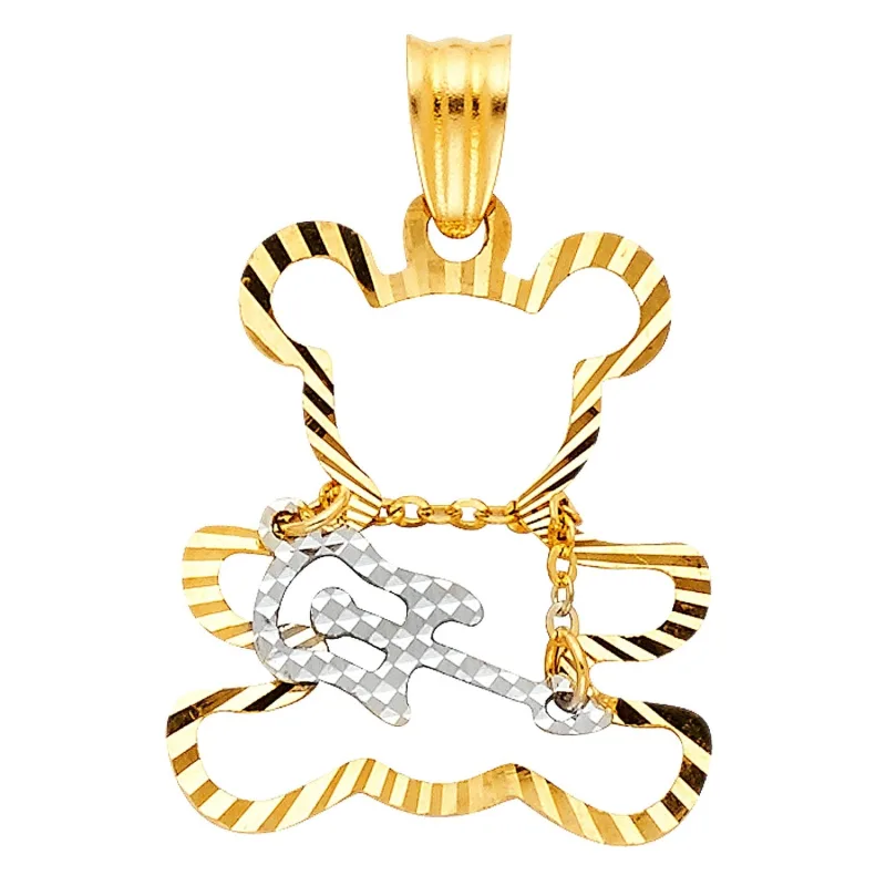 14K 2T BEAR GUITAR PENDANT