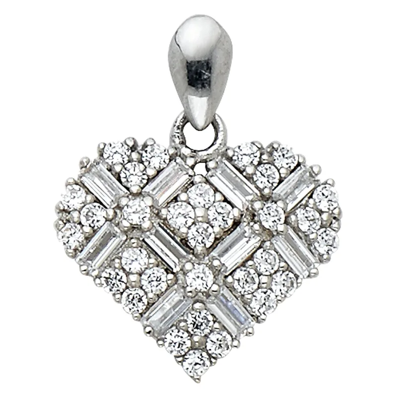 14KW CZ HEART PENDANT (PT587)