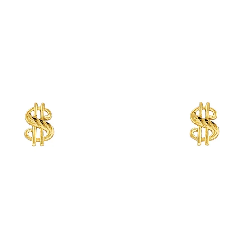 14KY SM $ SYMBOL POST EAR