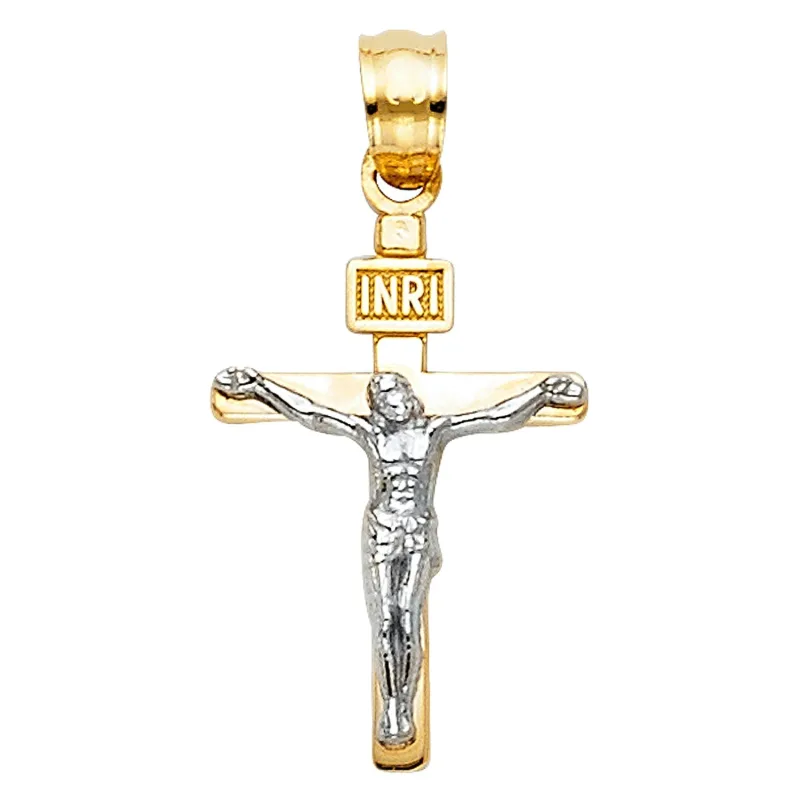14K 2T SMALL CRUCIFIX PENDANT