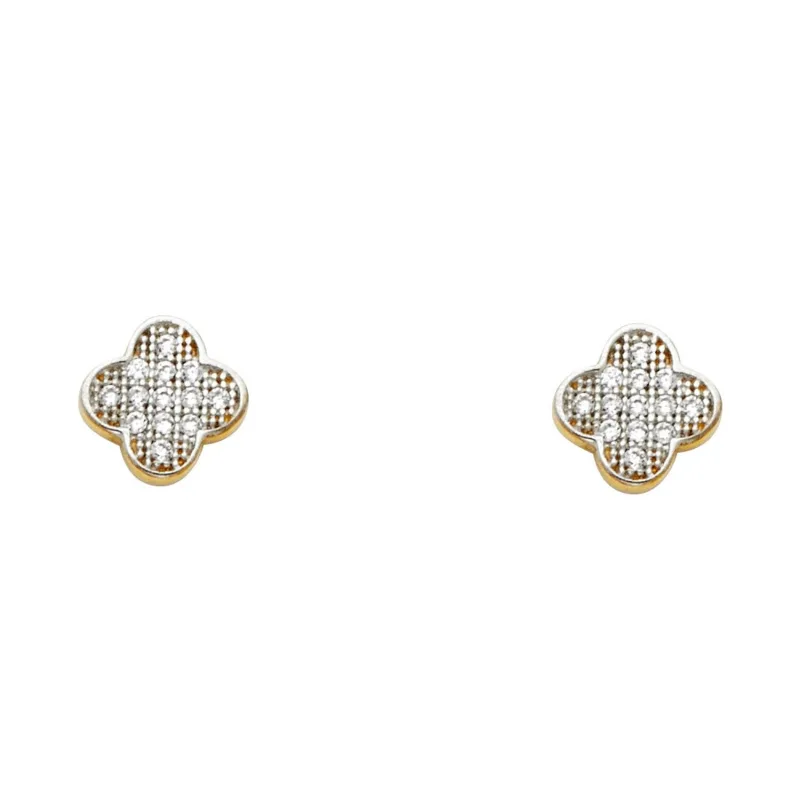 14K 2T CZ EARRING