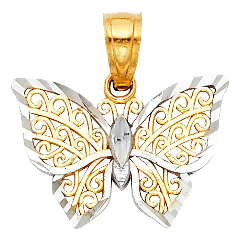 14K 2T B-FLY PENDANT (PT434)