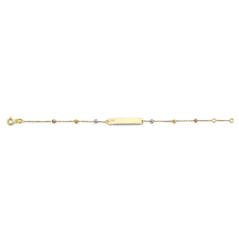 14K 3C Ball Baby ID Bracelet