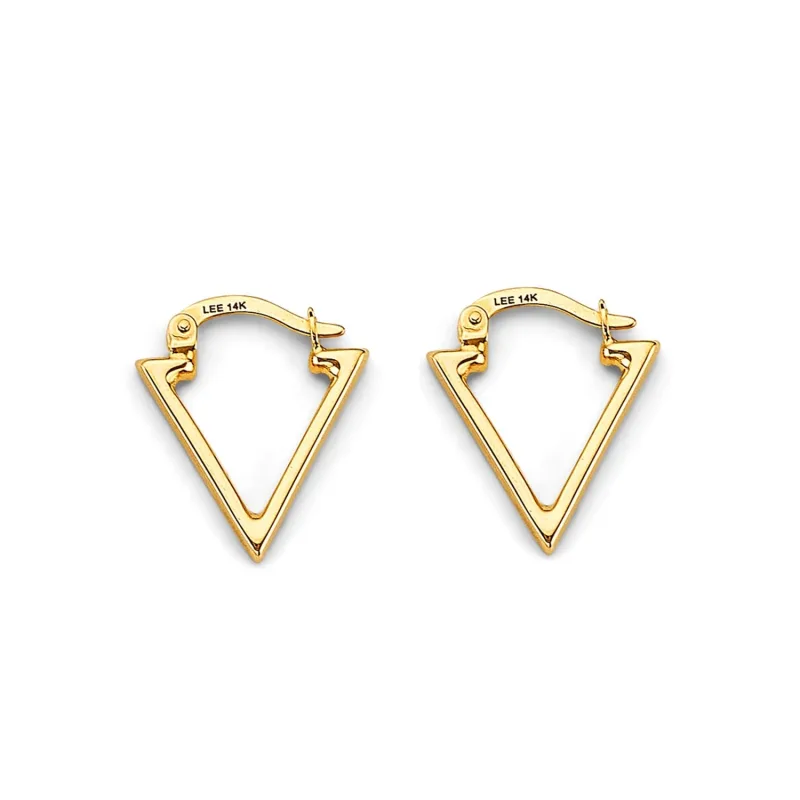 14KY Triangle Shape Hoop Earring
