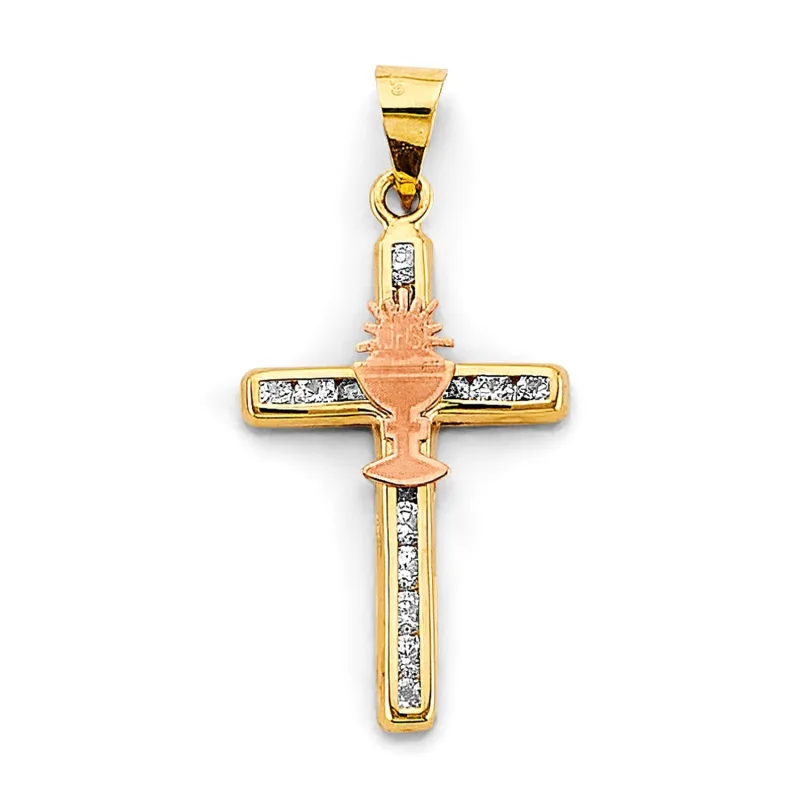 14K 2C CZ First Communion