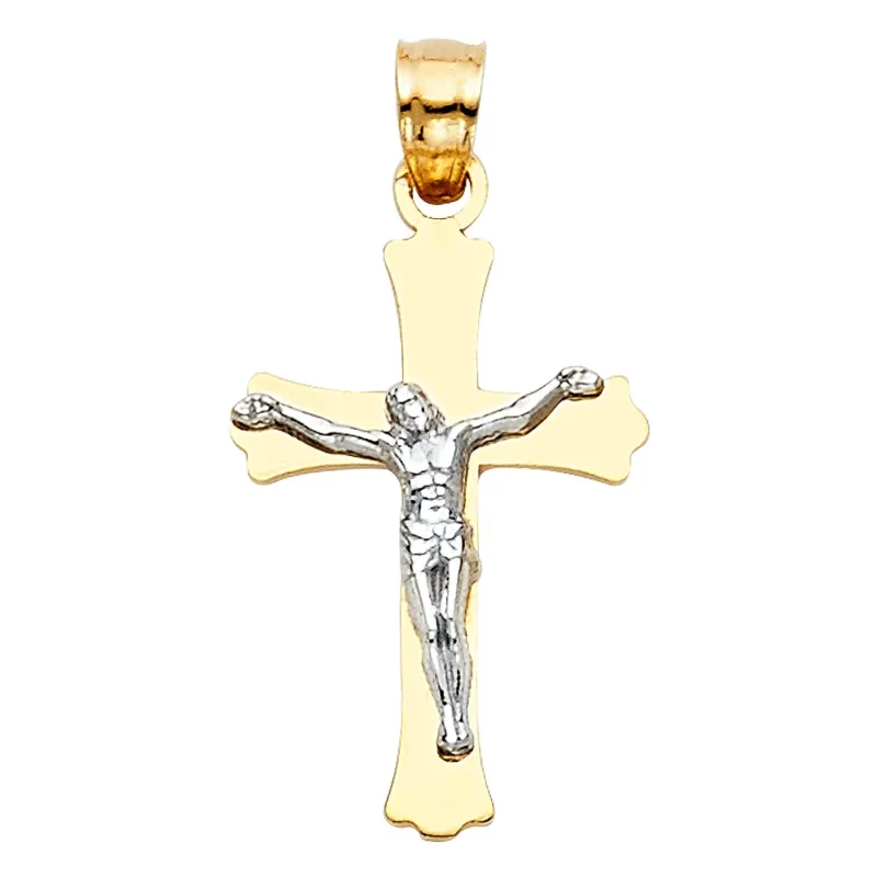 14K 2T POL CROSS CRUCIFIX