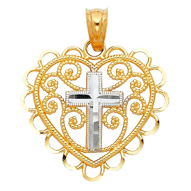 14K 2T HEART PENDANT (PT431)