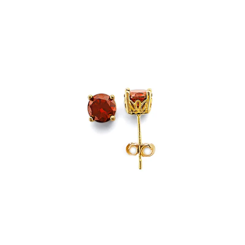 14KY CZ Rd F-Basket Birthstone Earring