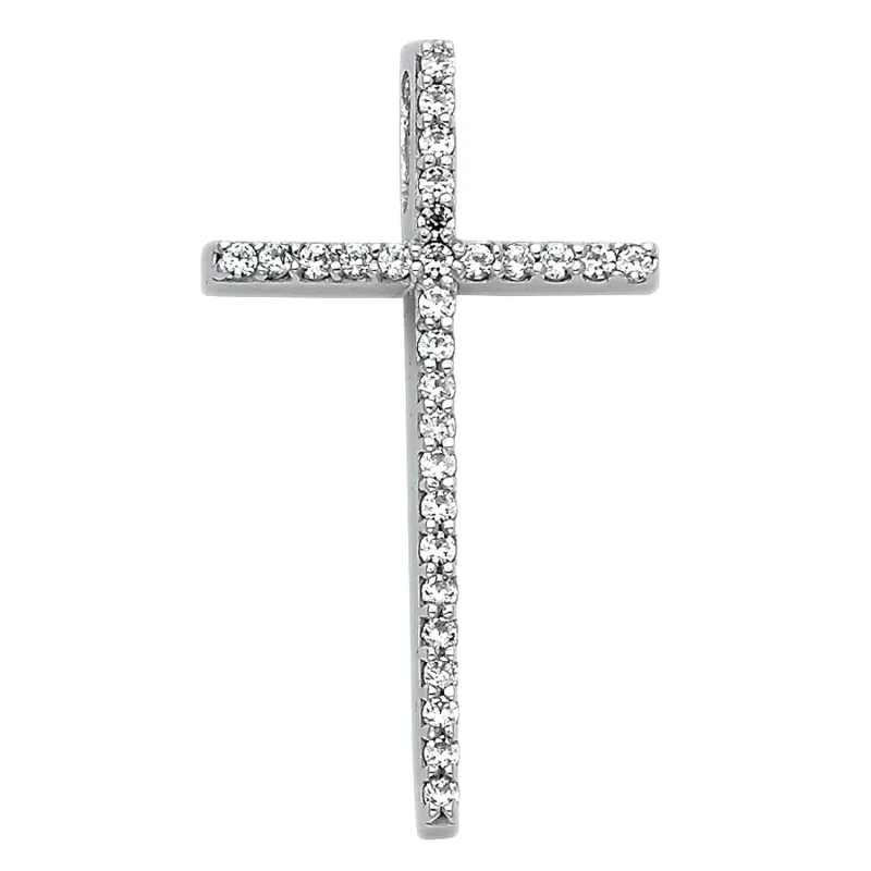 14KW CZ CROSS PENDANT (PT527)