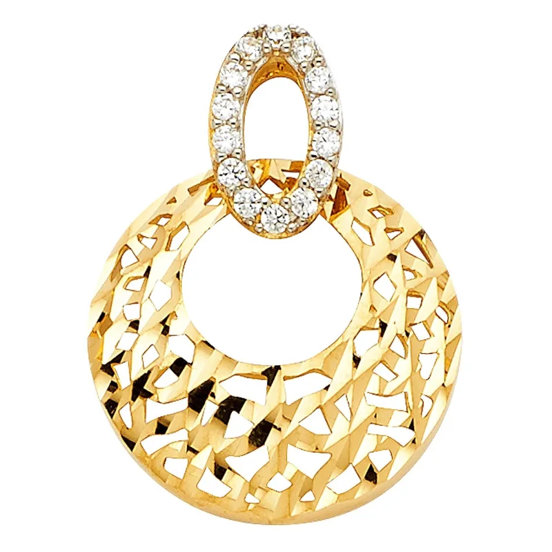 14K 2T CZ PENDANT