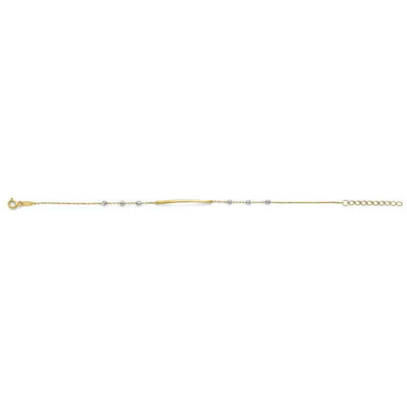 14K 2T Center Thin Bar Bracelet