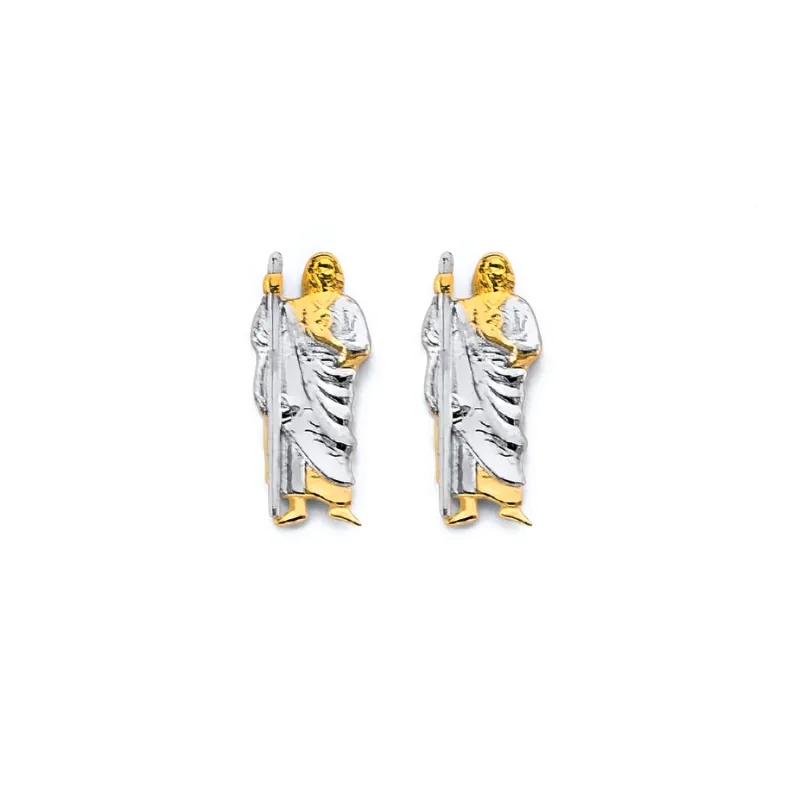 14K 2T St. Jude Push Back Earring