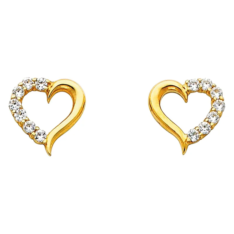 14KY HEART CZ EARRINGS (ER317)