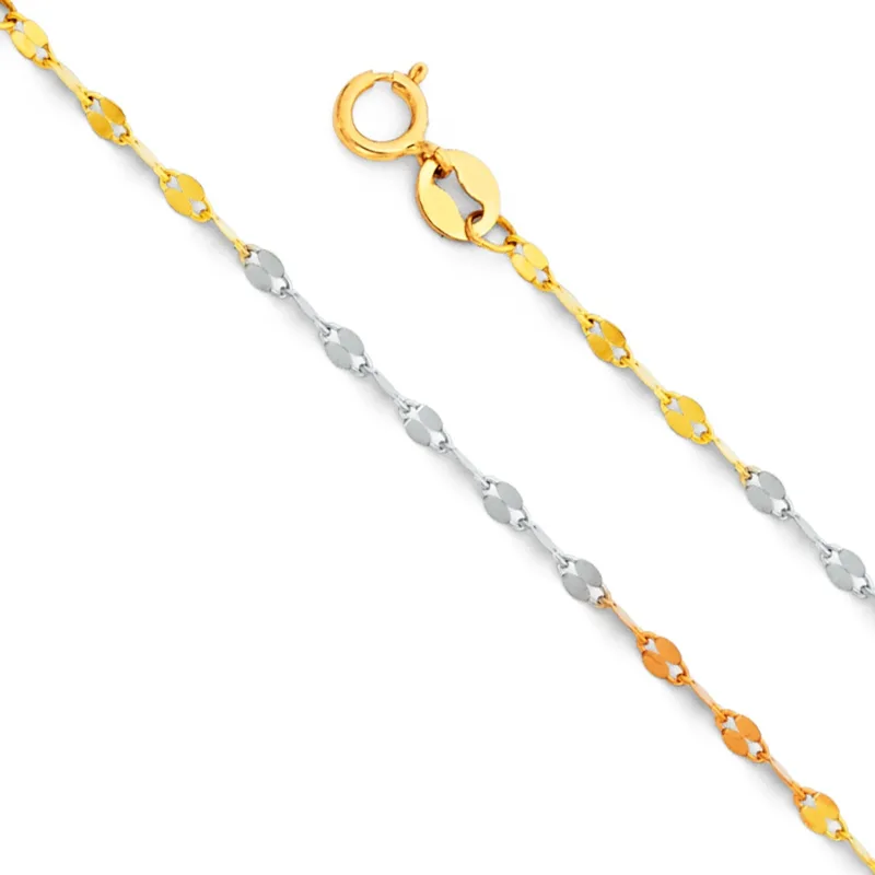 14K 3C 1.7MM Plated Twist Mirror CH