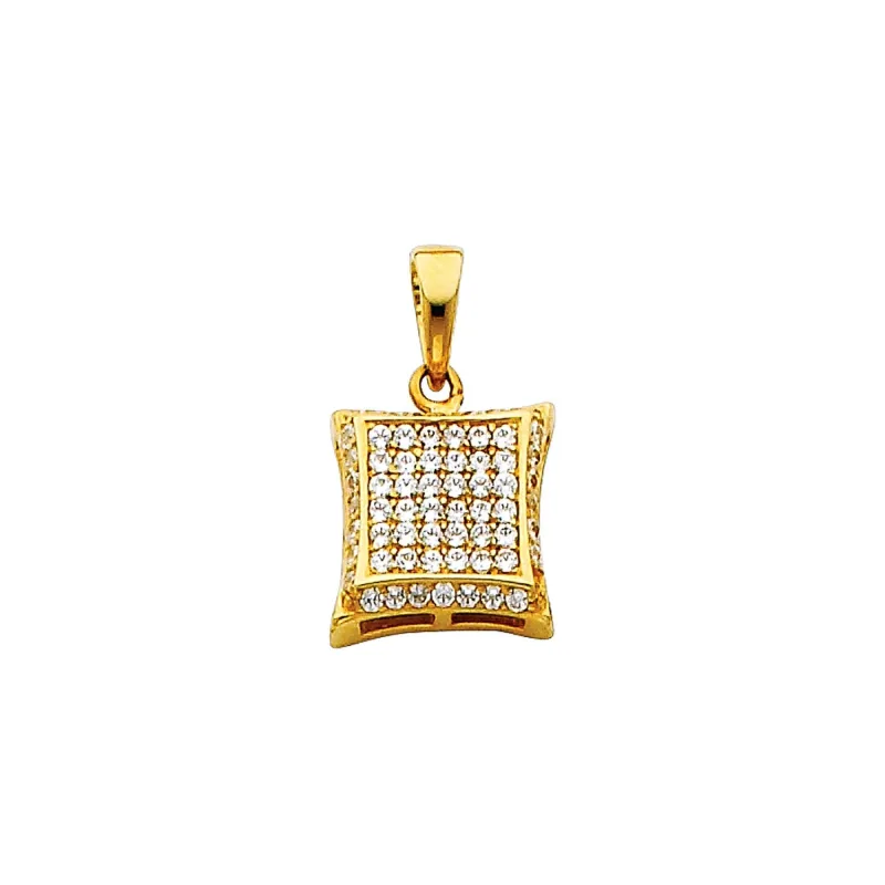14KY CZ SQUARE PENDANT (PT686)