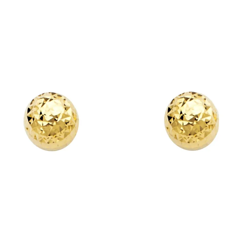14KY CRYSTAL CUT FULL BALL EAR (8MM)