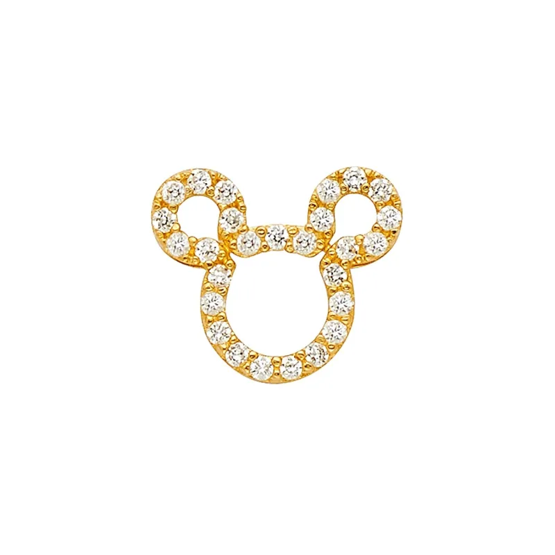 14KY MOUSE CZ PENDANT