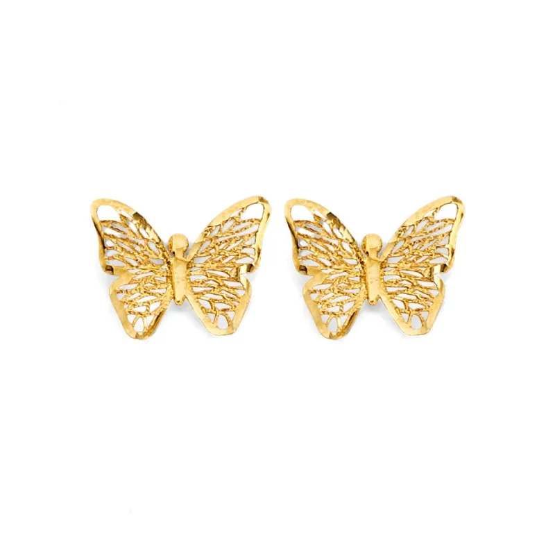 14KY Butterfly Push Back Earring