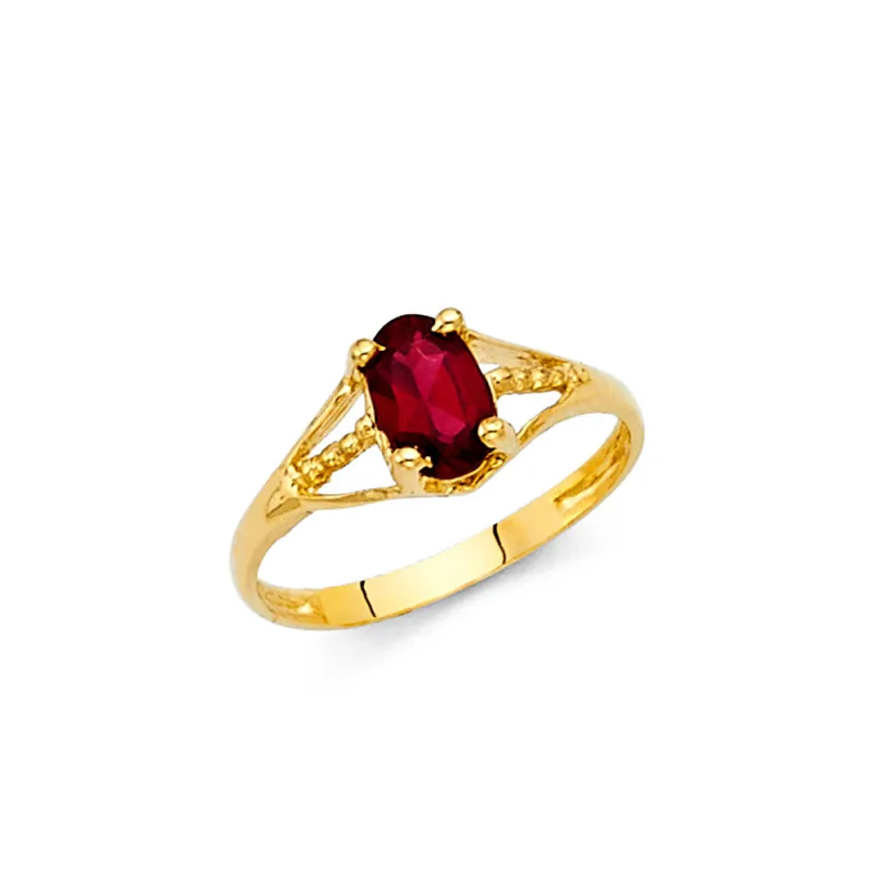 14KY CZ BIRTH STONE BABIES RING