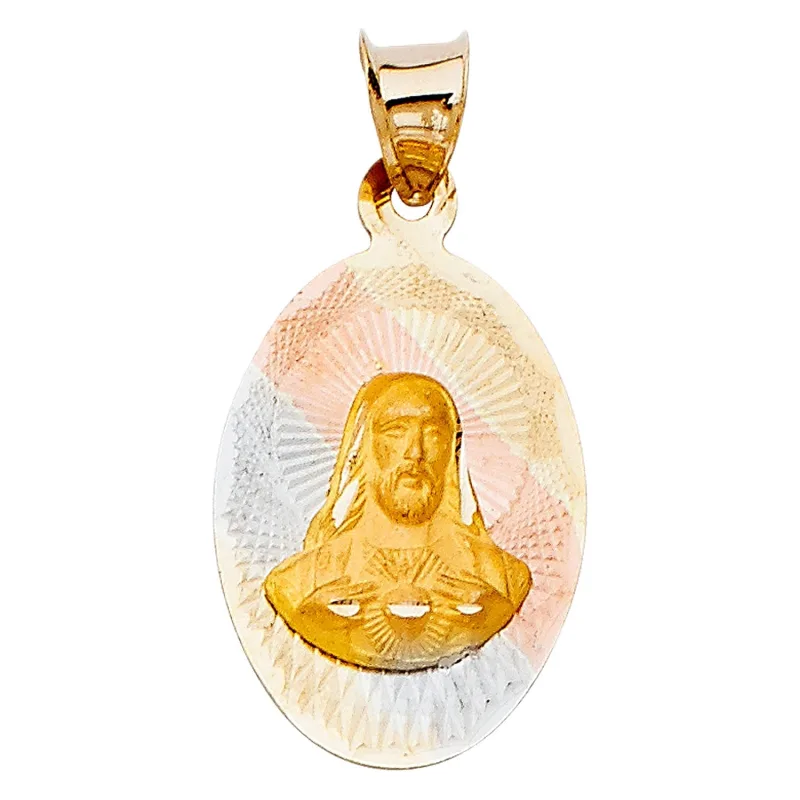 14K 3C JESUS WITH HEART ST PEND
