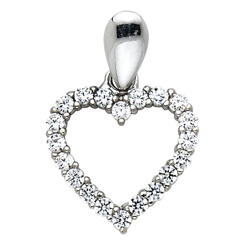14KW CZ HEART PENDANT (PT571)