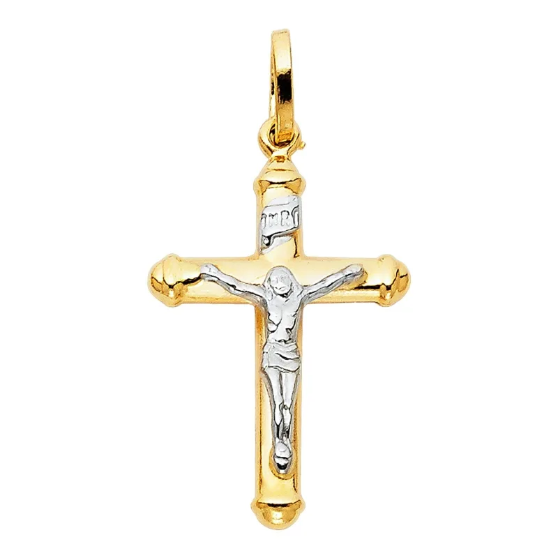 14K 2T HOL CRUCIFIX SMALL (15X30MM)