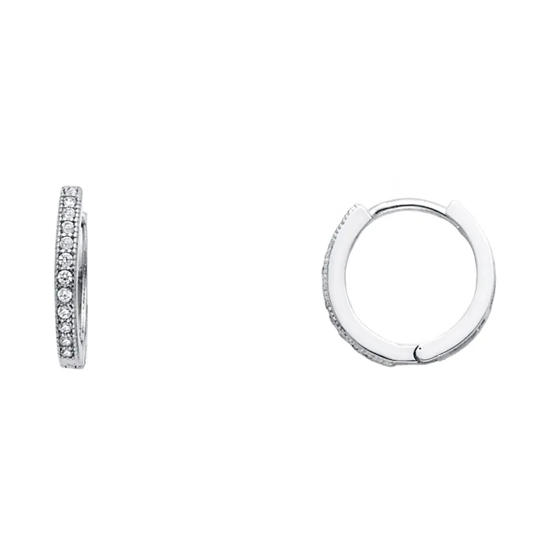 14KW RD CZ PAVE HUGGIES EAR