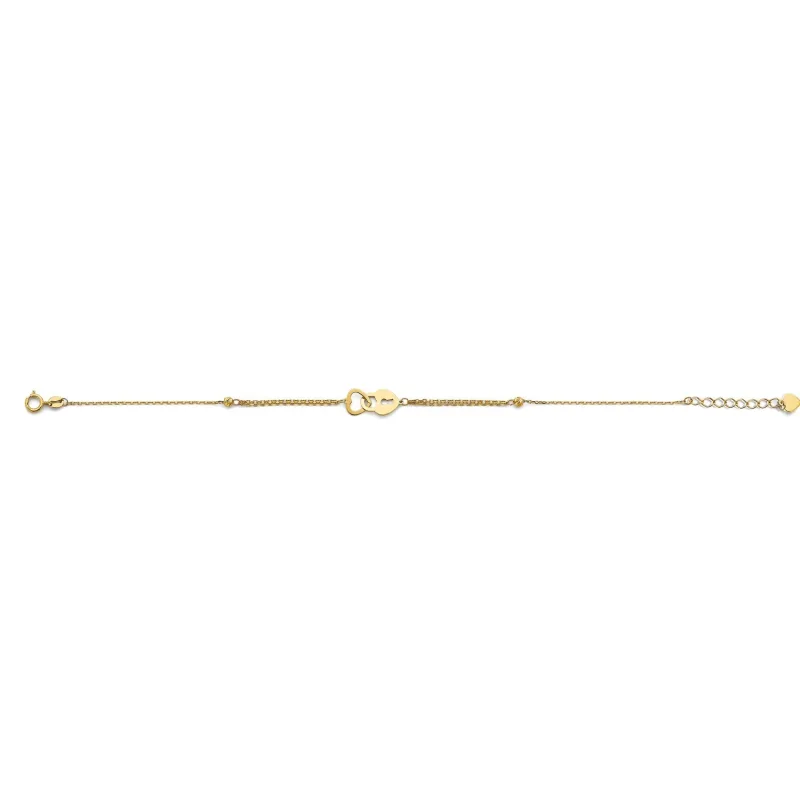 14KY Heart & Lock Light Bracelet